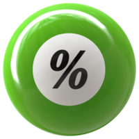 symbol Percent icon ball 3d png