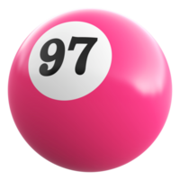 97 número 3d pelota rosado png