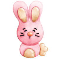 söt rosa kanin påsk vattenfärg png