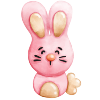 linda rosado conejito Pascua de Resurrección acuarela png