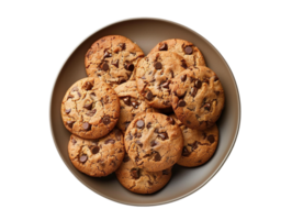 AI generated chocolate chip cookies on a plate png