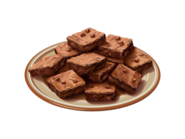 ai generado Brownies en un plato png