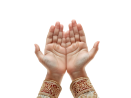 ai genererad två händer med en bön gest png