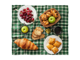 AI generated Foods on picnic mat png