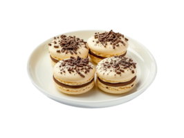 AI generated macarons on a plate png