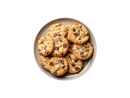 AI generated chocolate chip cookies on a plate png