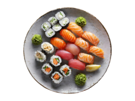 ai genererad en tallrik av sushi png