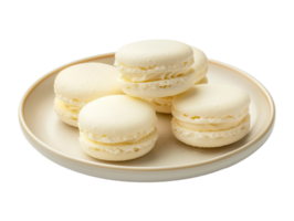 AI generated macarons on a plate png