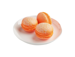 AI generated macarons on a plate png