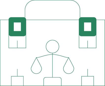 círculo de gradiente de línea vector