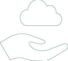 Cloud in Hands Creative Icon Design vector