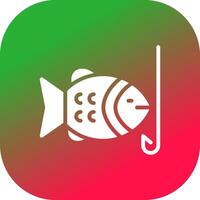 Hooked Fish Creative Icon Design vector