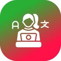 Lanza libre traductor creativo icono diseño vector