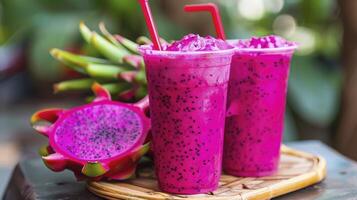 AI generated Dragon fruit smoothies photo