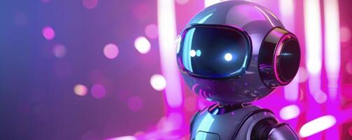 AI generated Futuristic Fusion. 3D Rendering of a Robot with Human-like Design, Evoking a Sense of Wonder and Imagination photo