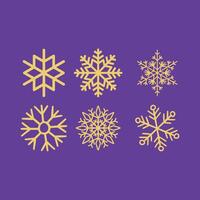 Vector White Snowflakes elements with Red Background