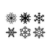 Vector White Snowflakes elements with Red Background