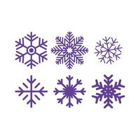 Vector White Snowflakes elements with Red Background