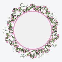 Photo Frame Green leaf Branch and circle Background Vector