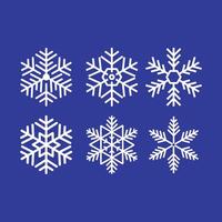 Vector White Snowflakes elements with Red Background
