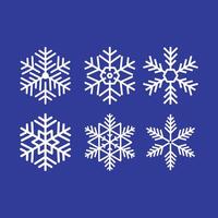 Vector White Snowflakes elements with Red Background