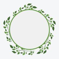 Photo Frame Green leaf Branch and circle Background Vector