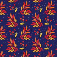 Red and Yellow Leaf pattern Background vector