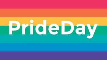 Pride day text over rainbow flag. vector