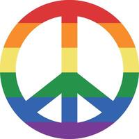 Peace symbol against war with the colors of the Lgtbi flag. pride concept. vector