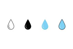 agua soltar icono conjunto en blanco antecedentes vector diseño modelo