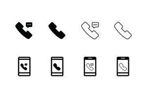 phone icon set telephone call communication vector design template