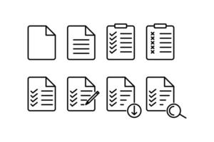 documento icono conjunto Lista de Verificación marca vector diseño modelo