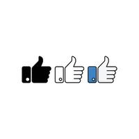 Set of Like icon vector hand design template