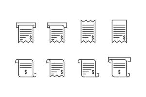 set of icon receipt invoice electronic vector design template