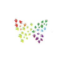 World Autism Awareness Day Logo , Autistic Colorful Butterfly Logomark On White Background vector