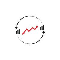 recesión y crecimiento logo diseños para negocios vector
