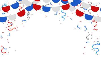 blue, red, white flag garland and confetti hanging water festival banner design vector