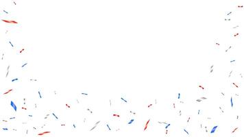 Celebration background template with gradient foil confetti red, blue and white vector