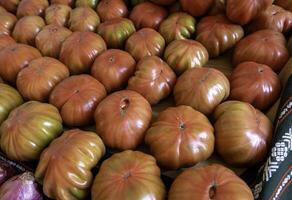 Red tomatoes in a market photo