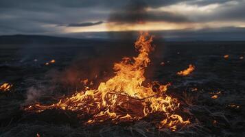 ai generado ardiente tierra. conciencia con tierra día imágenes en global calentamiento foto