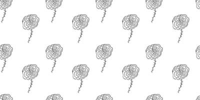 Hand drawn botanical simple background with abstract floral motif. Brush doodle flower seamless Pattern. Black print for fabric, wrapping paper, wallpaper design vector