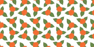 Flower Poses seamless Pattern on white background. Spring floral repeating design for print. Flat summer vector texture. Botanical minimalistic ornament. Nature background for textile and wrapping