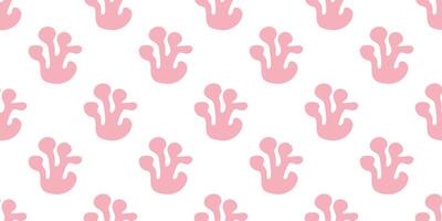 Matisse inspired modern Abstract Organic pink algae Seamless Pattern. Vector sea plants and Corals shapes. Background with hand drawn leaves silhouettes