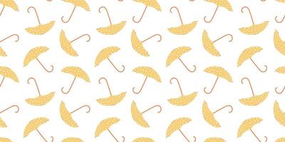 Seamless pattern with hand drawn Umbrellas. Rainy weather background vector
