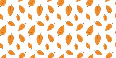 Seamless pattern with Leaves in Orange, Beige, Brown and Yellow. Perfect for wallpaper, gift paper, pattern fills, web page background, autumn greeting cards vector