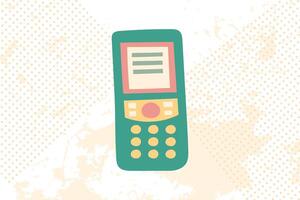 Telephone retro style illustration. Nostalgia concept. Vector illustration in flat style.