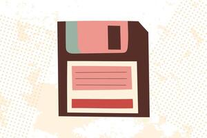 Floppy disk retro style illustration. Nostalgia concept. Vector illustration in flat style.