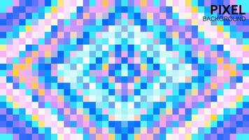 Geometric square colorful background design pixel style. vector illustration. glow and futuristic effect.