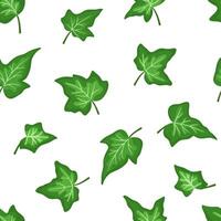 Seamless pattern with of English ivy leaves. Vector green summer repeat pattern