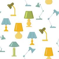 Seamless vector pattern with lamps on white